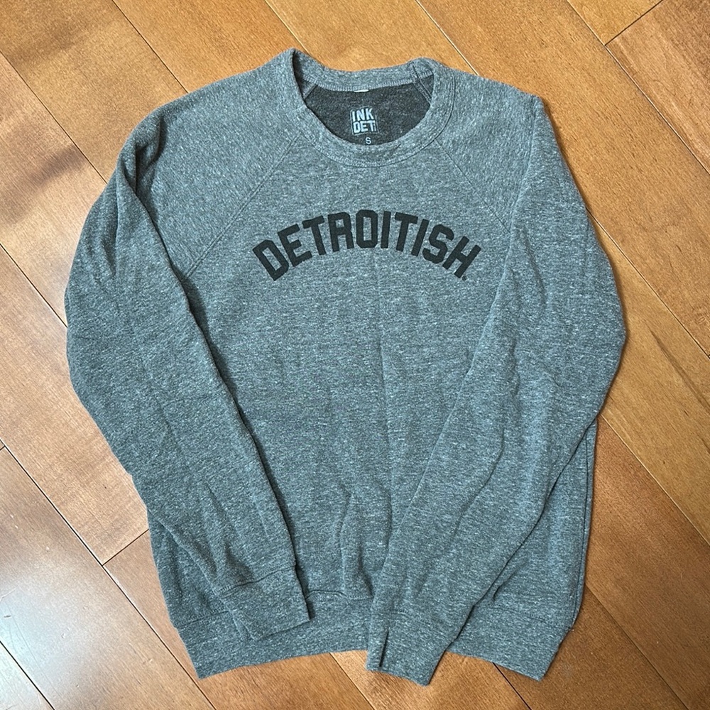 Gray Detroitish Crewneck Sweater